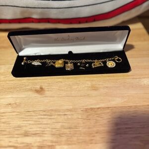 Danbury Mint Gold Charm Bracelet with Unique Charms